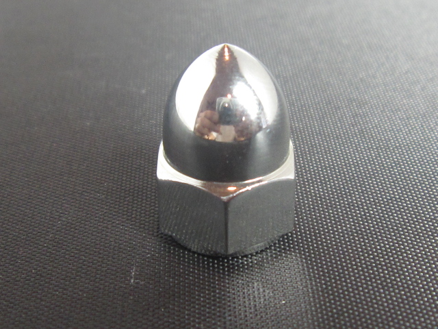 (image for) #GW21952 M5 x .08 High Crown Acorn nut polished chrome